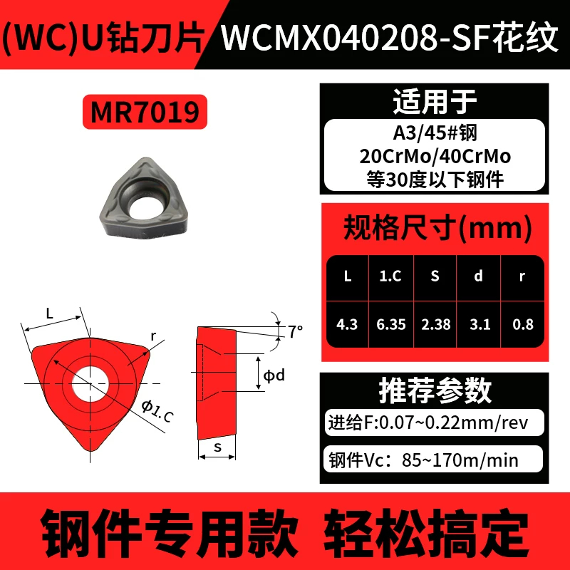 WC款U钻刀片