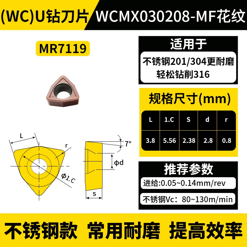 WC款U钻刀片