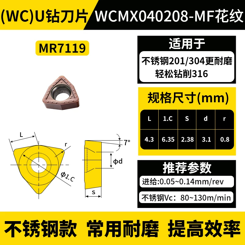 WC款U钻刀片