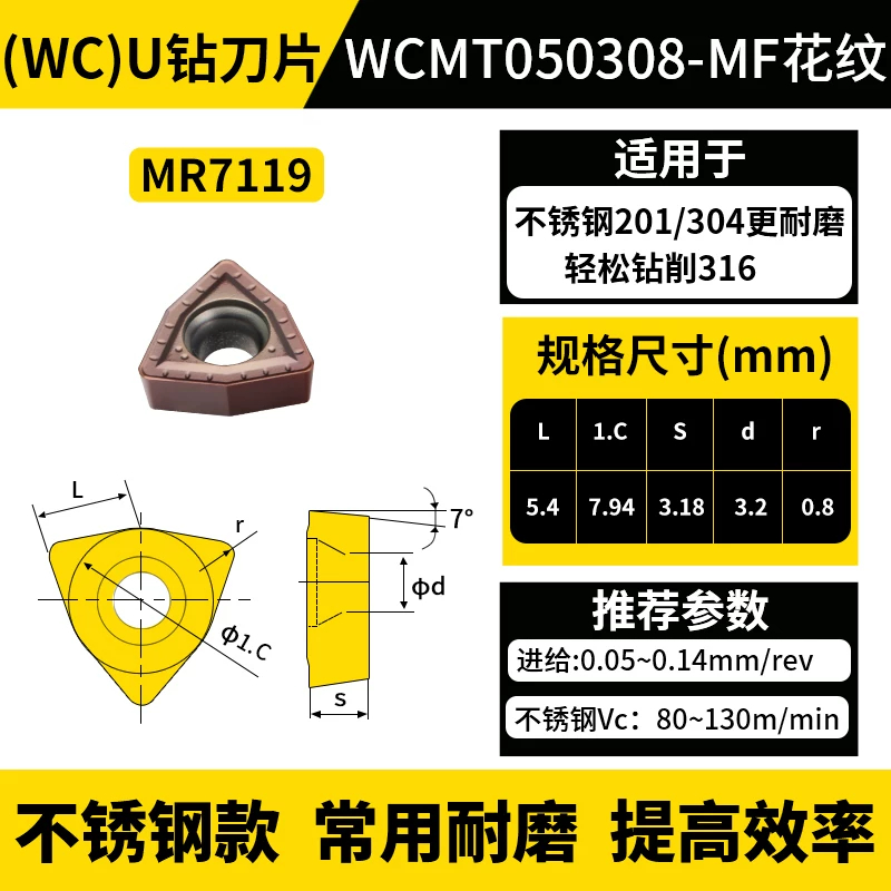 WC款U钻刀片