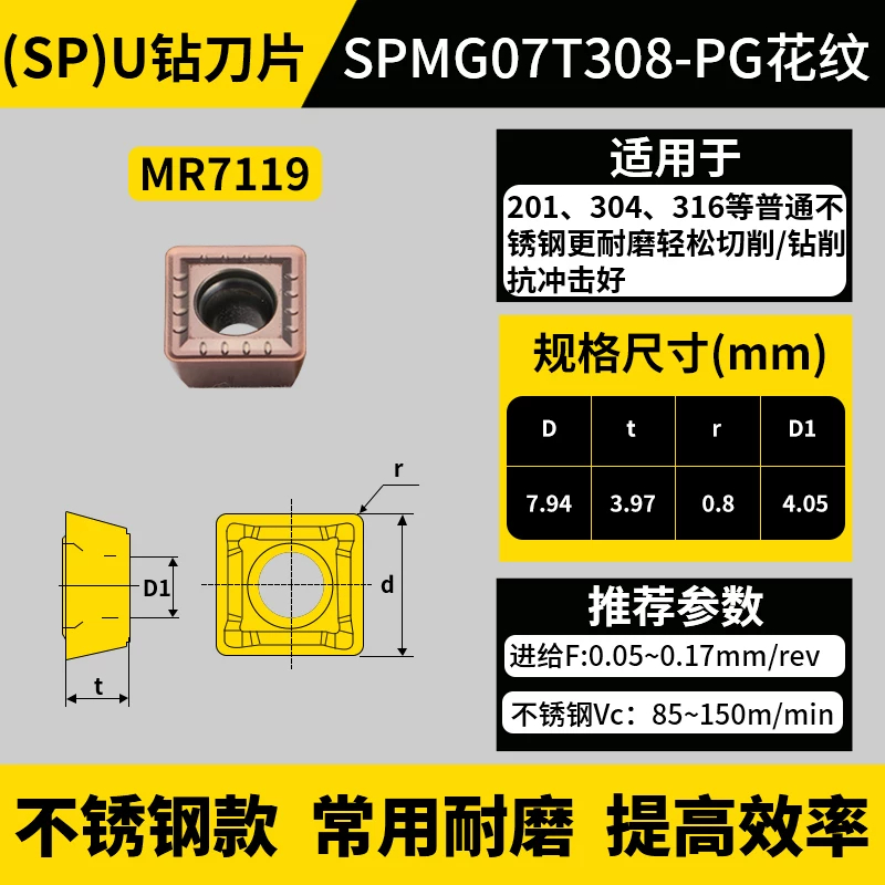 SP款U钻刀片